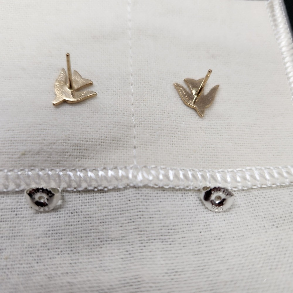 James Avery Retired 14k Gold Dove Detailed Post Backs Are Avery 925  With Box - Picture 16 of 16